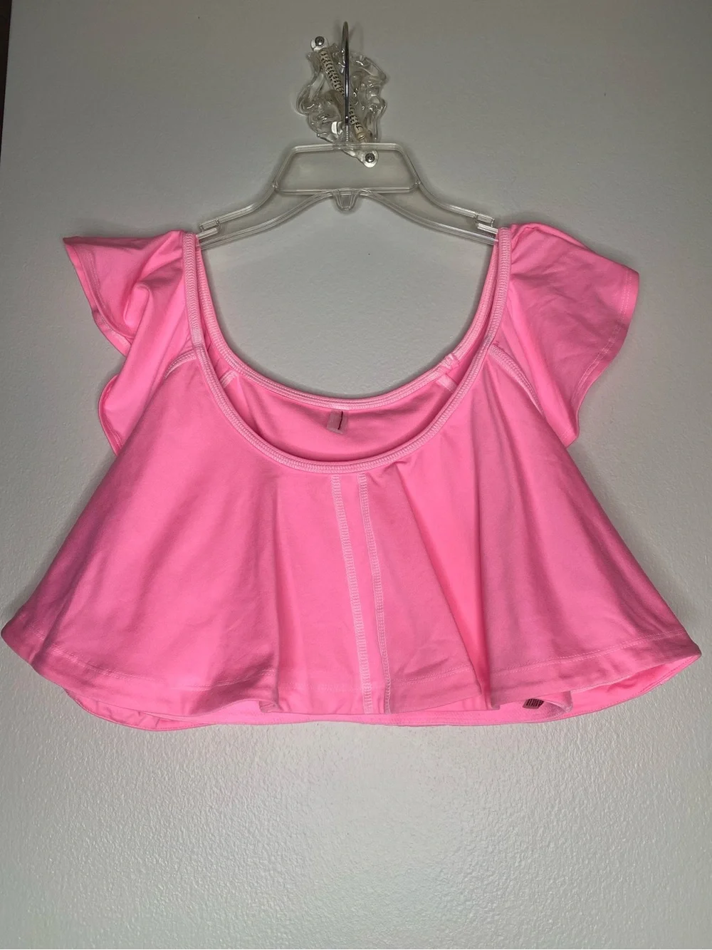 NWOT! Free People Movement Off Duty Flounce Tank in Pink Lemonade - Size M